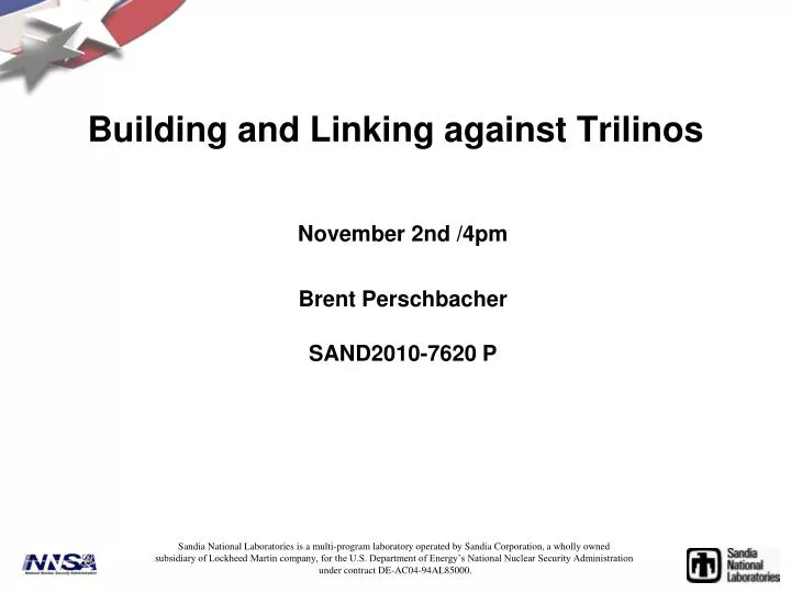 building and linking against trilinos