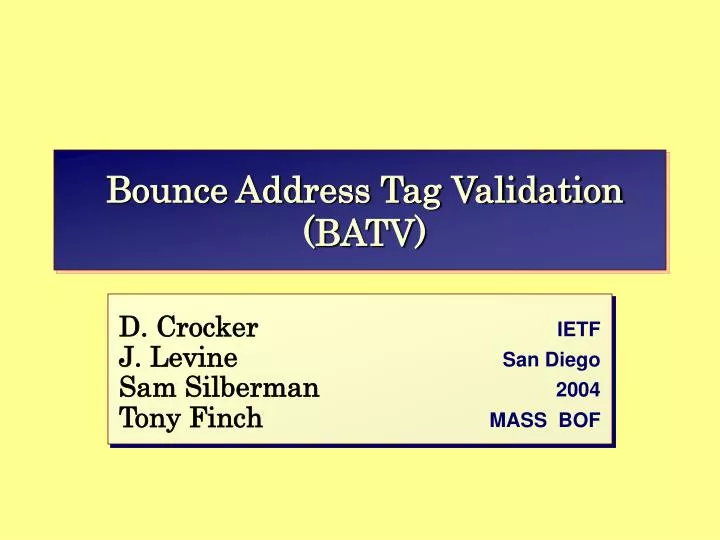 bounce address tag validation batv