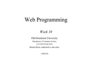 Web Programming Week 10