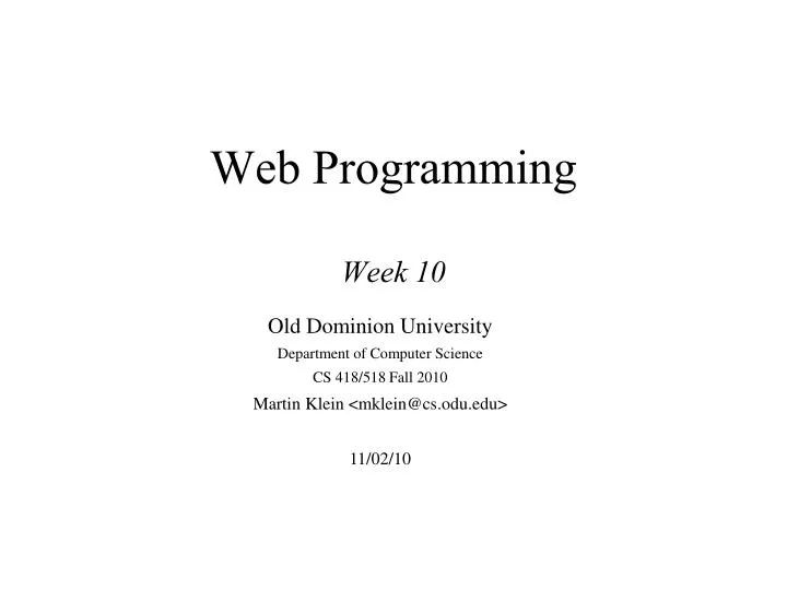web programming week 10
