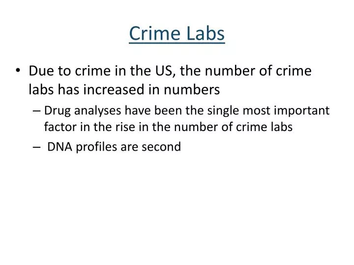 crime labs