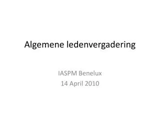 algemene ledenvergadering