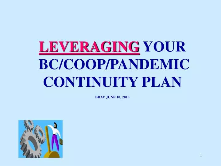 leveraging your bc coop pandemic continuity plan brav june 10 2010