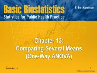 Chapter 13: Comparing Several Means (One-Way ANOVA)