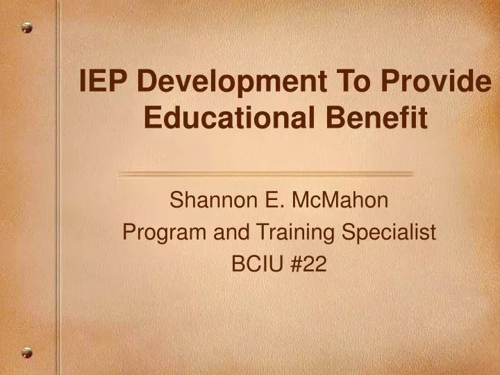 iep development to provide educational benefit