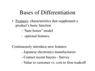 Bases of Differentiation