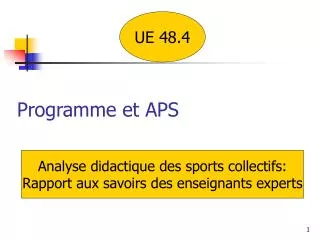 programme et aps