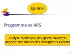Programme et APS - slide 1