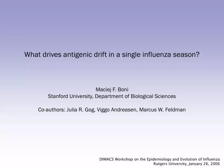 what drives antigenic drift in a single influenza season