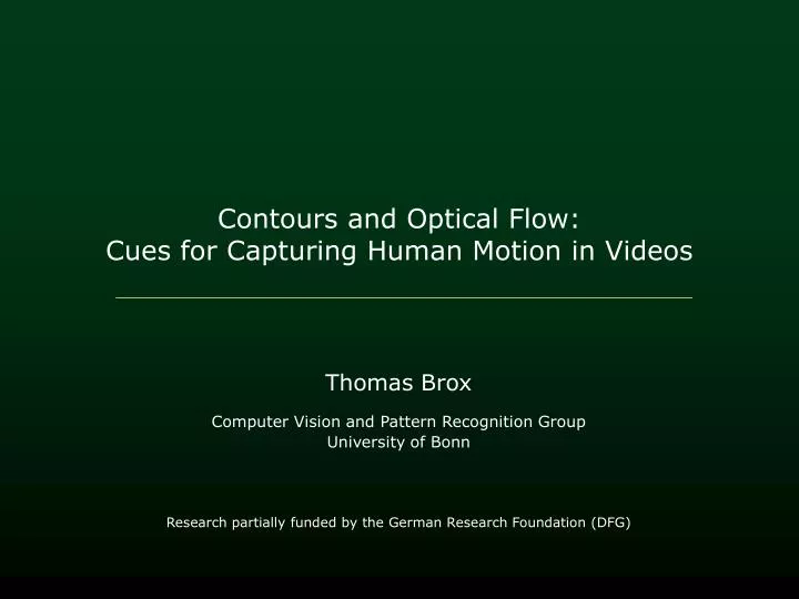 contours and optical flow cues for capturing human motion in videos