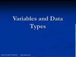 PPT - Variables and Data Types PowerPoint Presentation, free download ...