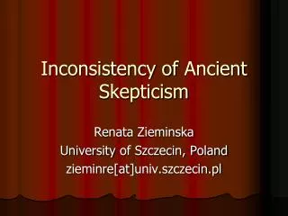Inconsistency of Ancient Skepticism