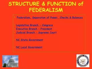 STRUCTURE &amp; FUNCTION of FEDERALISM