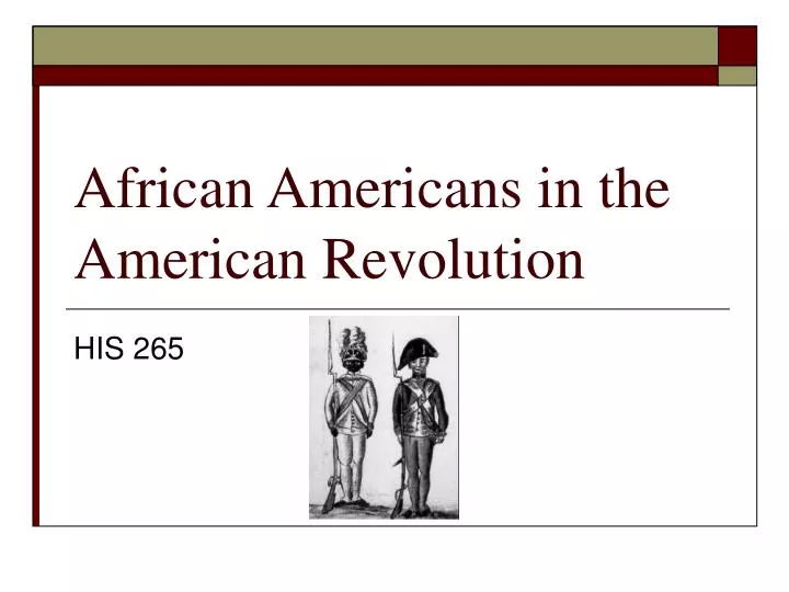 african americans in the american revolution