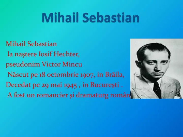 mihail sebastian