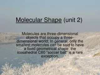 Molecular Shape (unit 2)