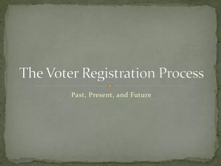 the voter registration process