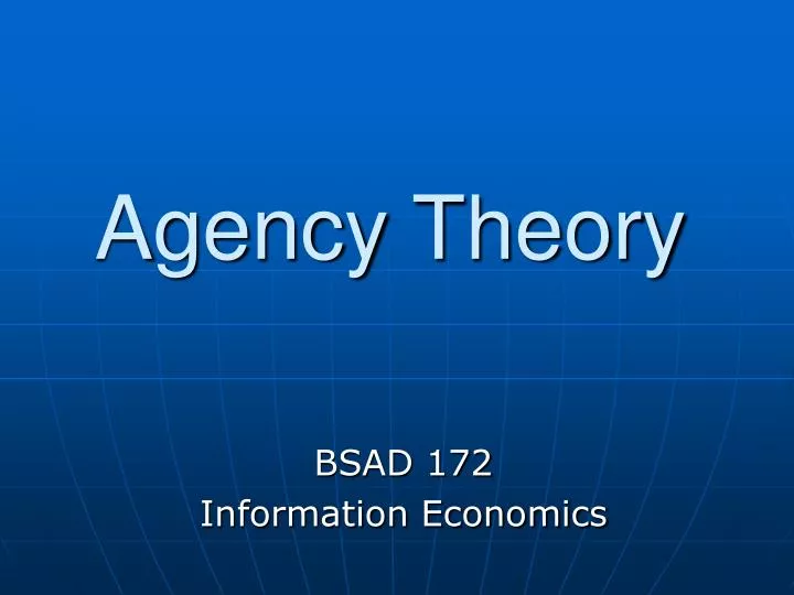 agency theory