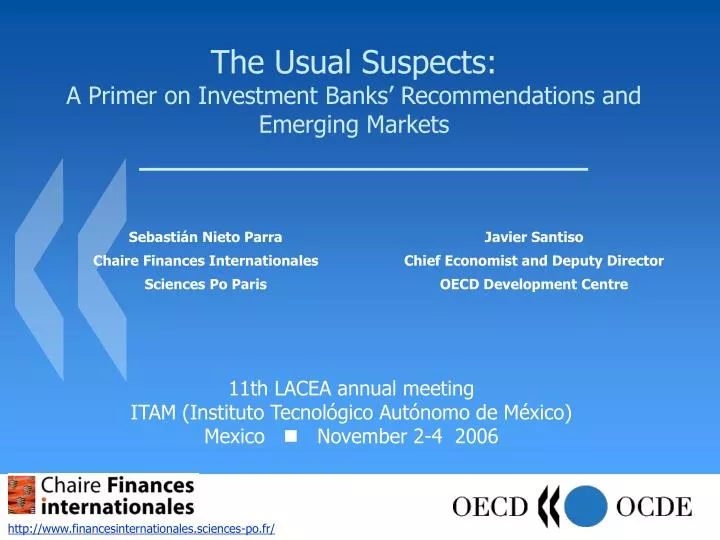 the usual suspects a primer on investment banks recommendations and emerging markets