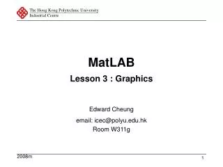 MatLAB Lesson 3 : Graphics
