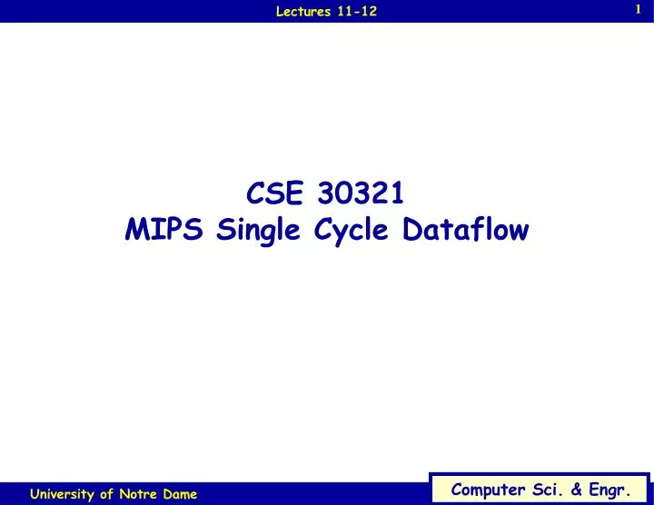 cse 30321 mips single cycle dataflow