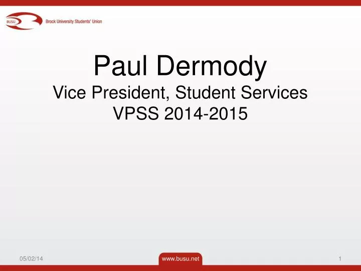 paul dermody vice president student services vpss 2014 2015