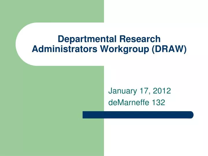 departmental research administrators workgroup draw
