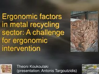 Ergonomic factors in metal recycling sector: A challenge for ergonomic intervention