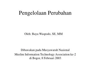 Pengelolaan Perubahan