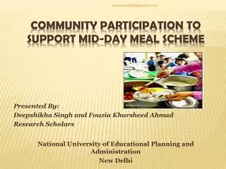 Community participation to support mid-day meal scheme