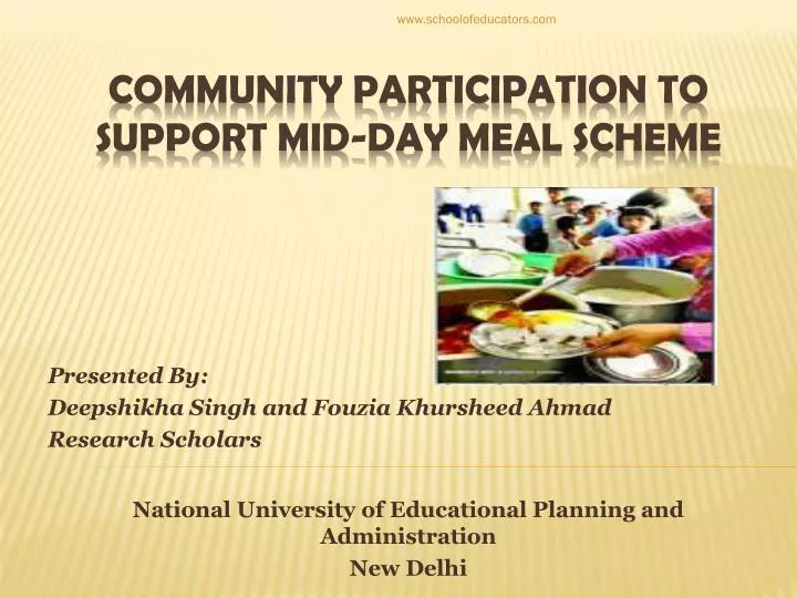 community participation to support mid day meal scheme