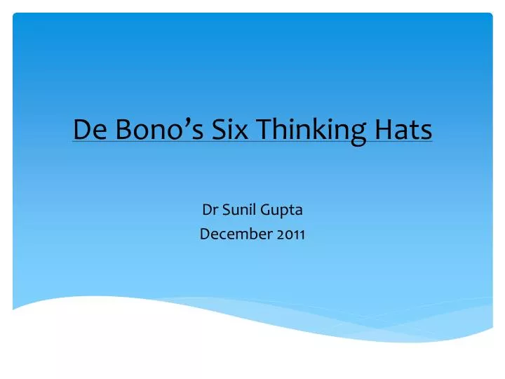 de bono s six thinking hats