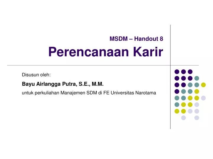 msdm handout 8 perencanaan karir