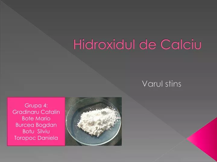 hidroxidul de calciu