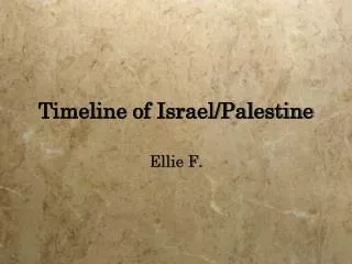 Timeline of Israel/Palestine