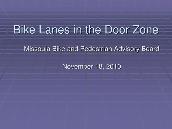 bike lanes in the door zone
