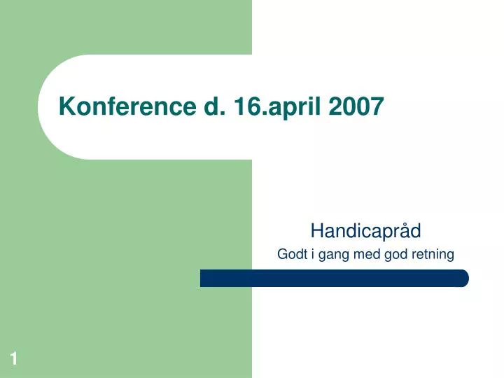 konference d 16 april 2007