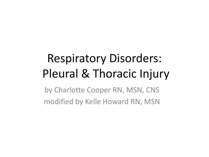 respiratory disorders pleural thoracic injury