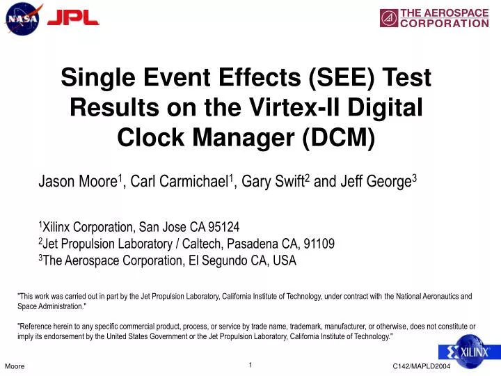 single event effects see test results on the virtex ii digital clock manager dcm