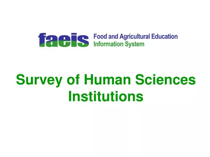 survey of human sciences institutions