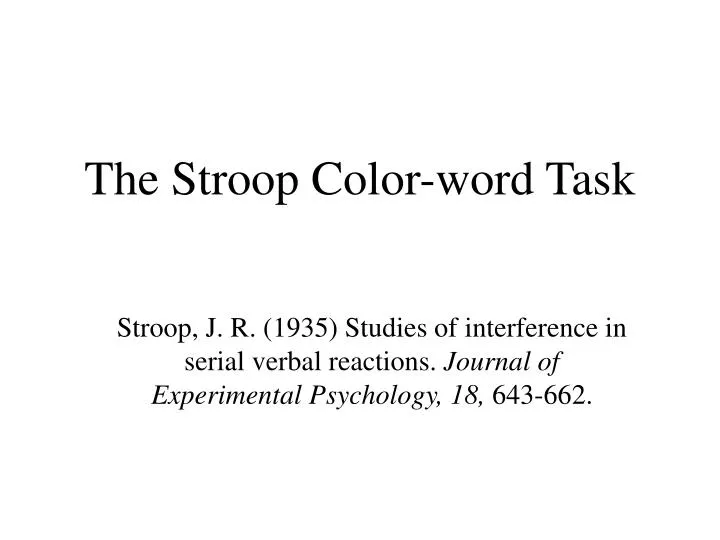 the stroop color word task