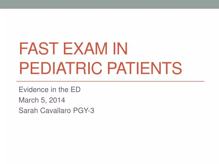 fast exam in pediatric patients