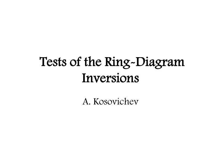 tests of the ring diagram inversions