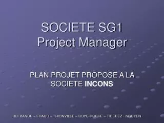 societe sg1 project manager