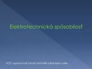 elektrotechnick sp sobilos