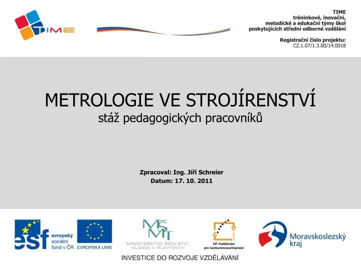 metrologie ve stroj renstv st pedagogick ch pracovn k