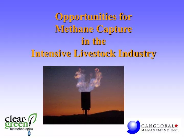 opportunities for methane capture in the intensive livestock industry