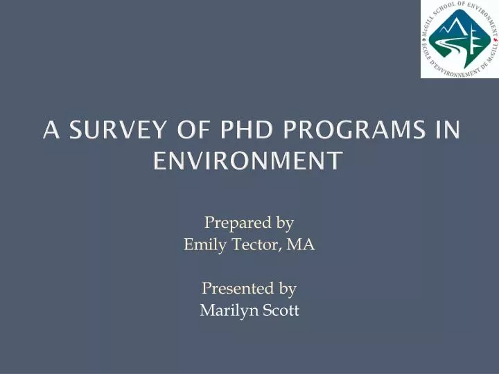 a survey of phd programs in environment