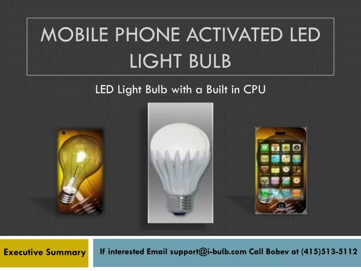 mobile phone activated led light bulb
