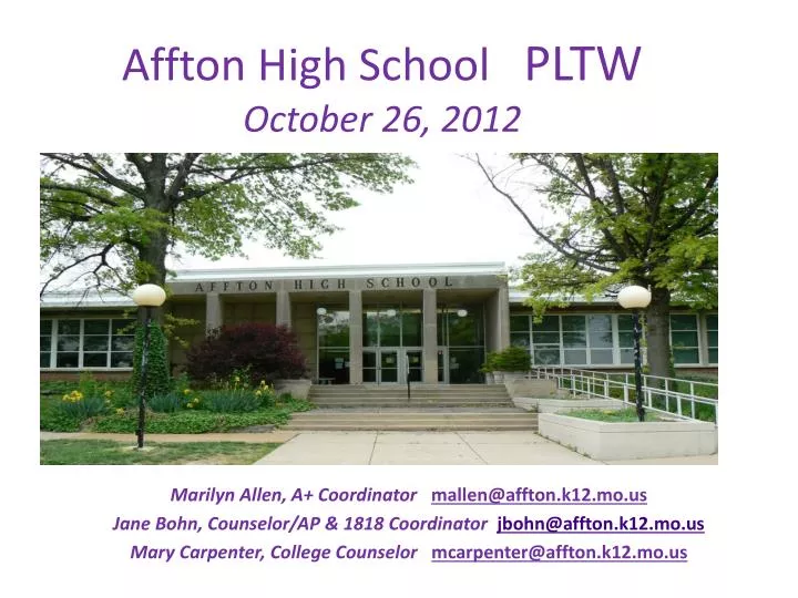 affton high school pltw october 26 2012